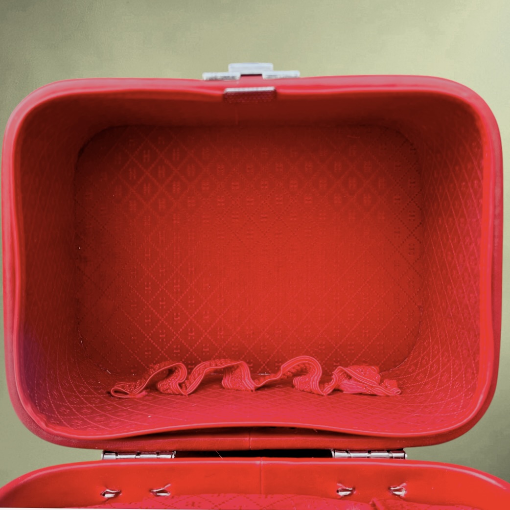 Vanity Case Vintage Rouge en Simili Cuir –  Années 60 70