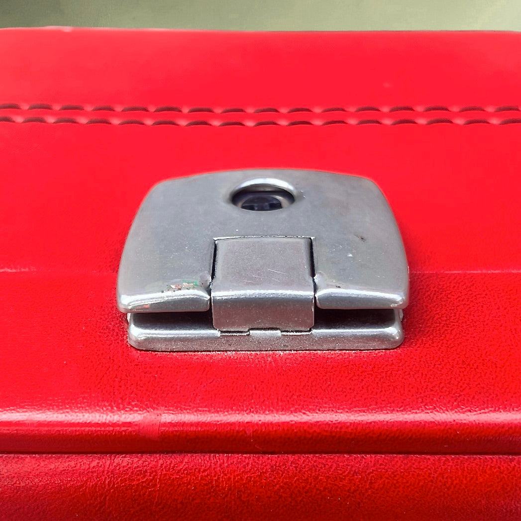 Vanity Case Vintage Rouge en Simili Cuir –  Années 60 70
