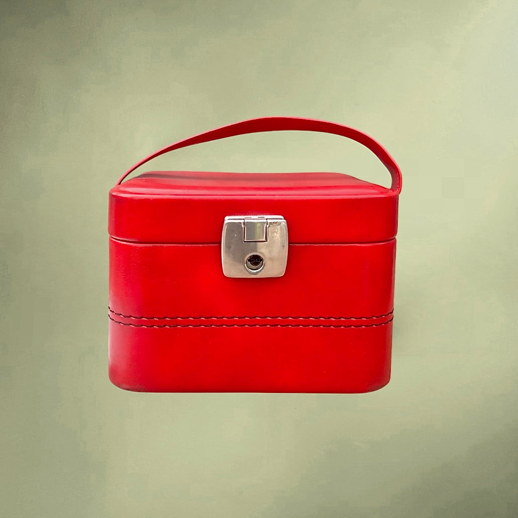 vanity-case-rouge-simili-cuir-annees-60-70