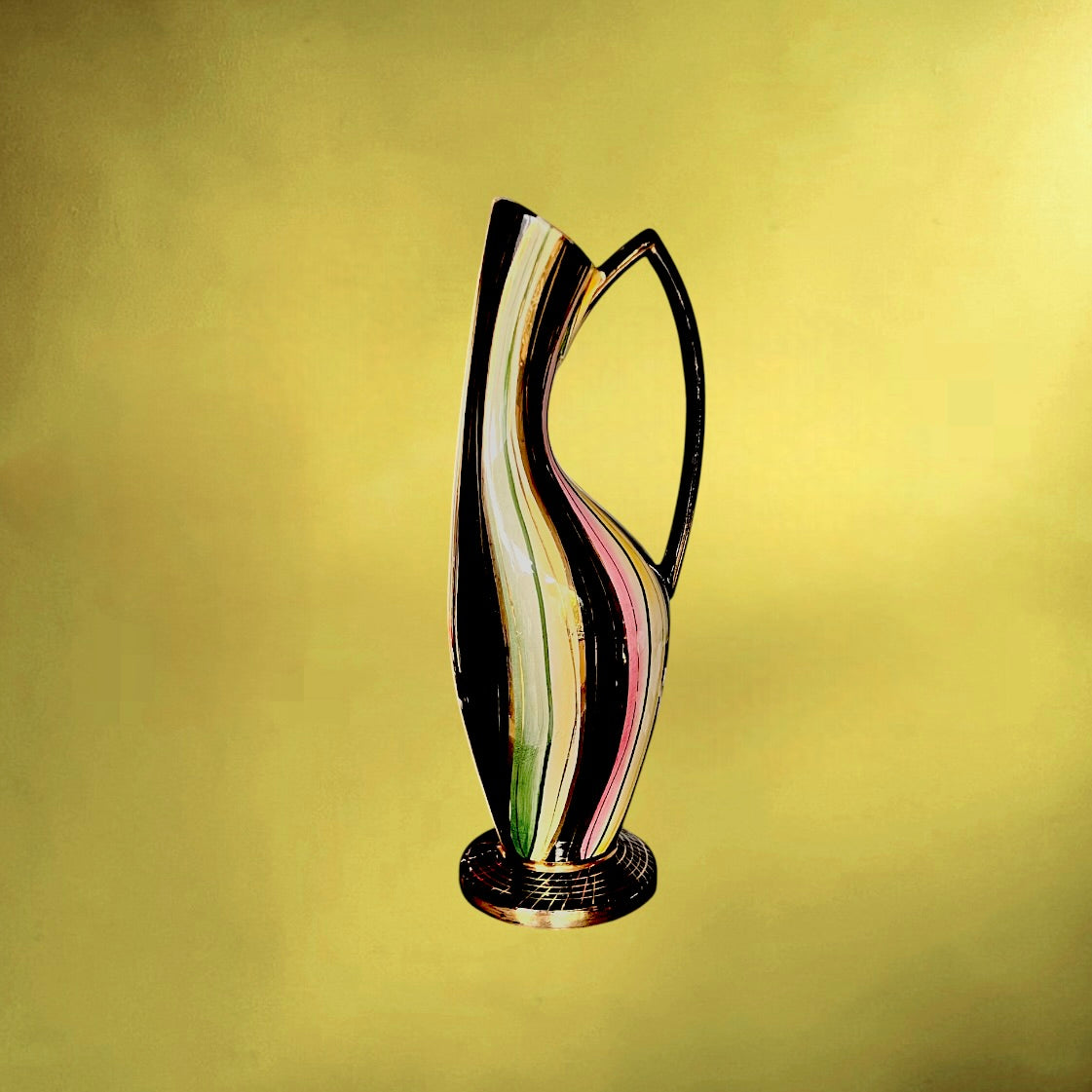 vase-hubert-bequet-forme-libre-rayures-or-fin-belgique

