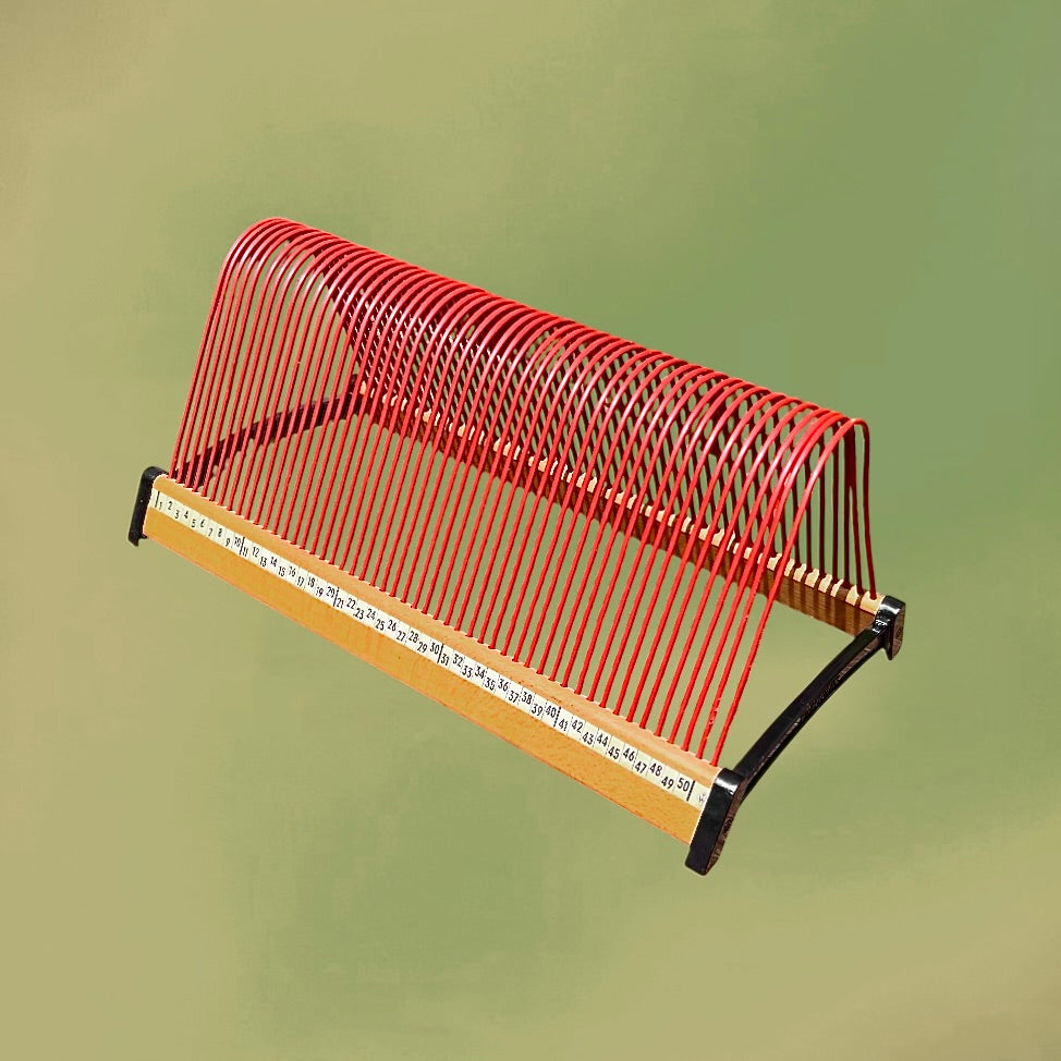 Porte-Disques Vinyles Plattofix Rouge et Bois 50 Vinyles – Années 60 70