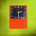Réveil Électronique Vintage Sylaire Orange Vif – Design Space Age – Années 70