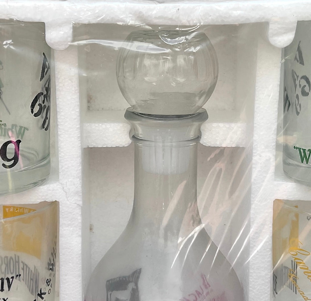 Service à Whisky Publicitaire Carafe et 6 Verres Marques Écossaises Neuf en Boîte- Années 70