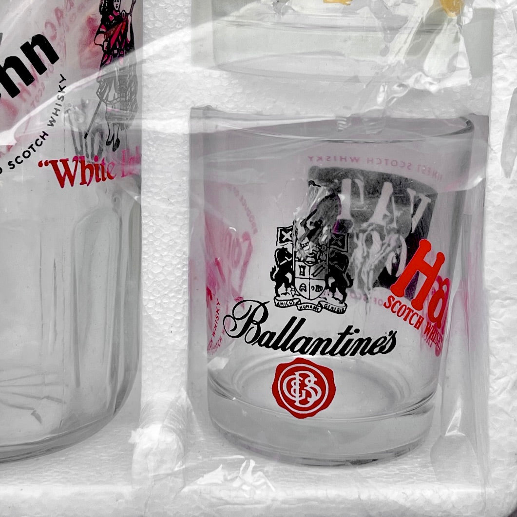 Service à Whisky Publicitaire Carafe et 6 Verres Marques Écossaises Neuf en Boîte- Années 70