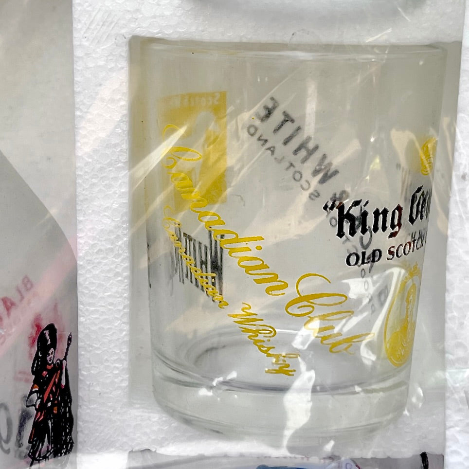 Service à Whisky Publicitaire Carafe et 6 Verres Marques Écossaises Neuf en Boîte- Années 70