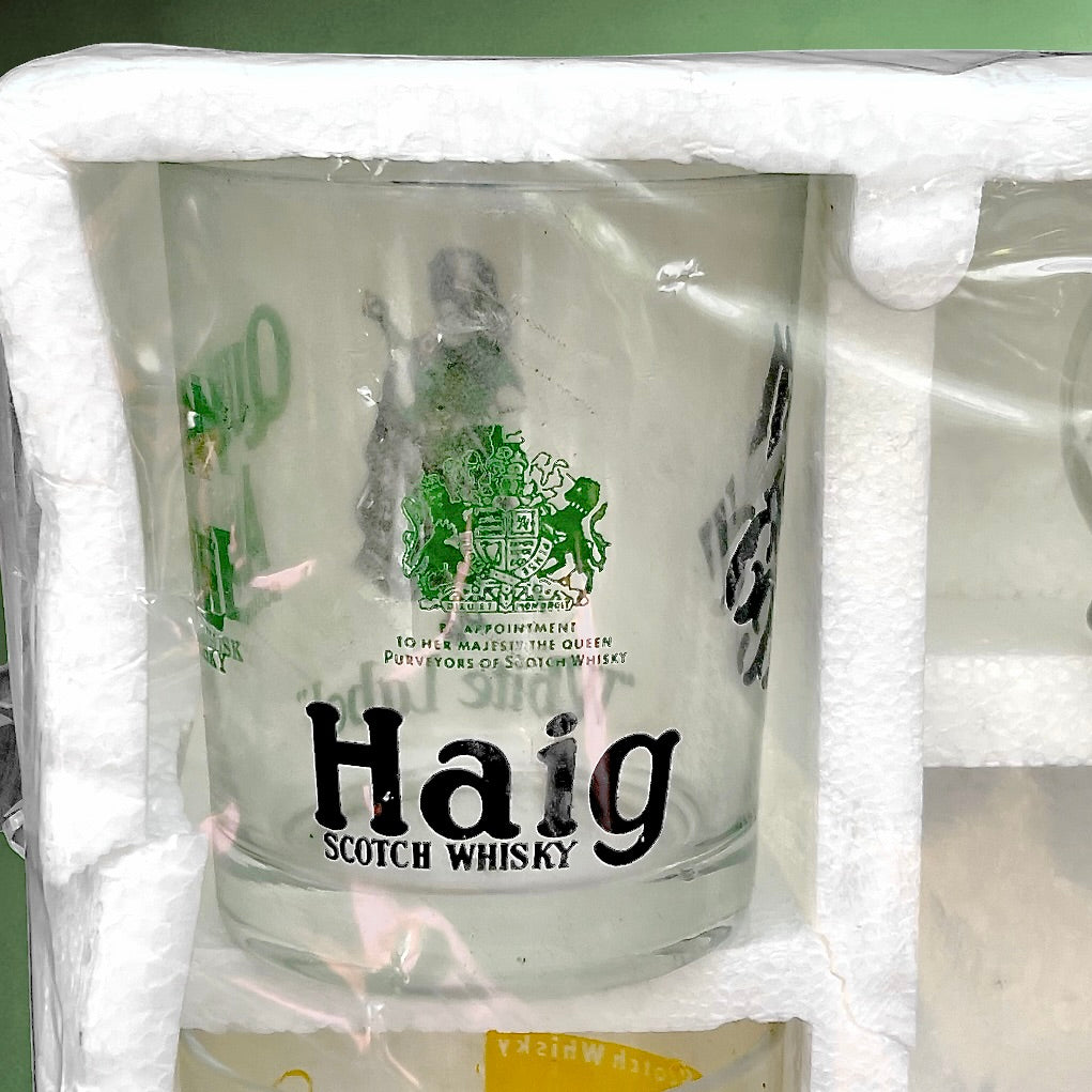 Service à Whisky Publicitaire Carafe et 6 Verres Marques Écossaises Neuf en Boîte- Années 70