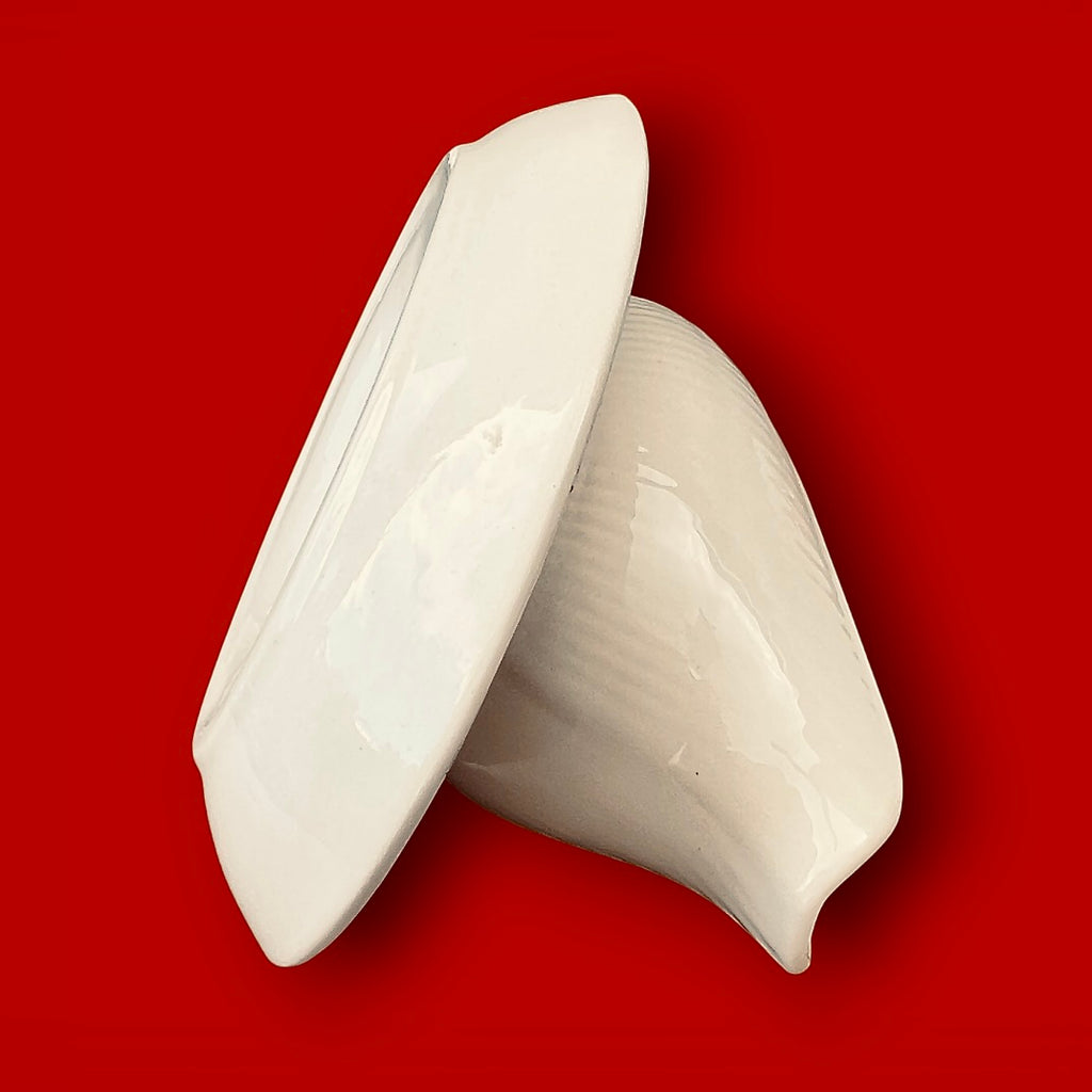 Saucière Boch La Louvière en Céramique Blanche Crème – Milieu XXe