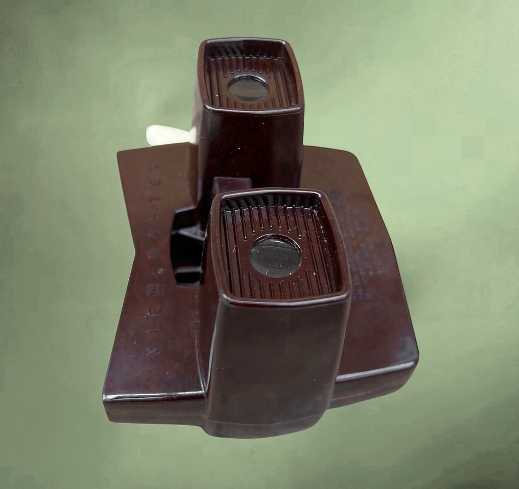 Ancien View-Master Modèle E en Bakélite Marron avec Boîte et 13 Disques – Années 50 60