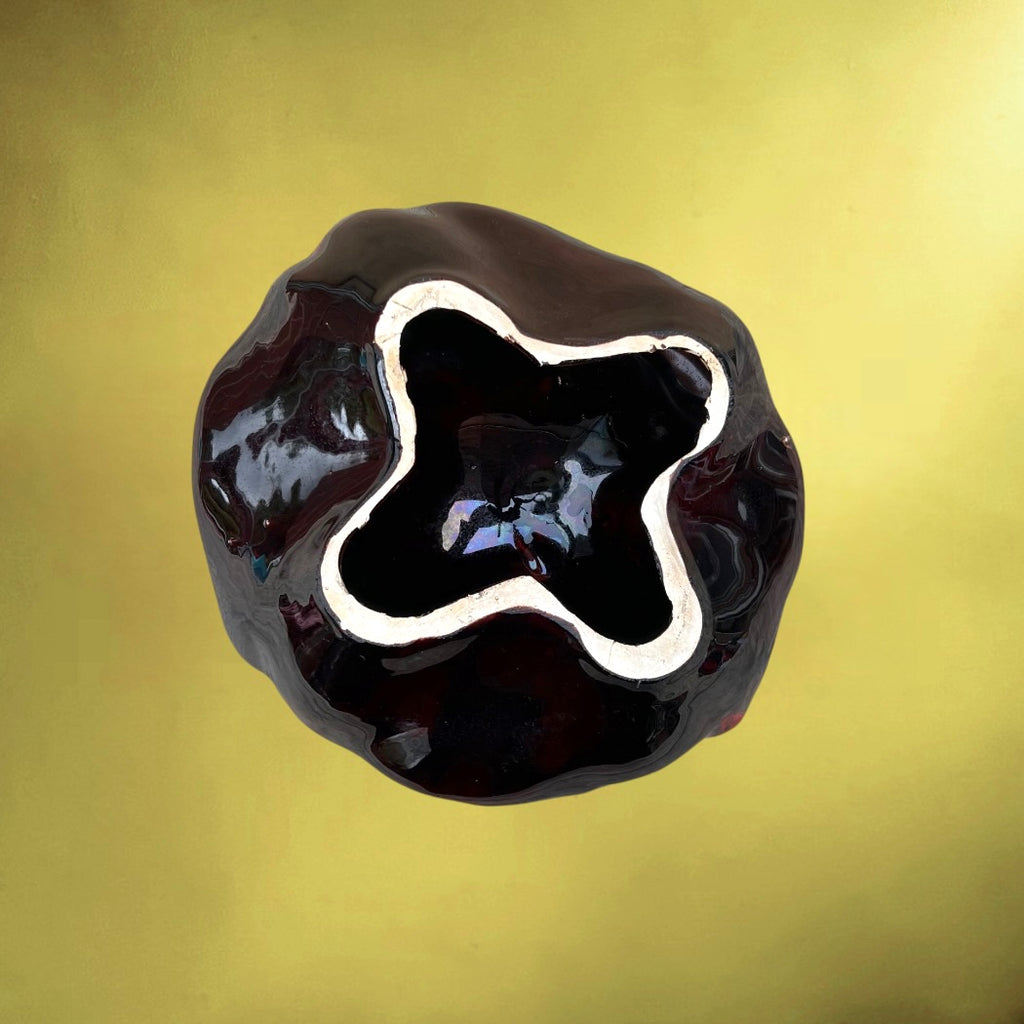 Coupe En Céramique Multicolore - Années 70