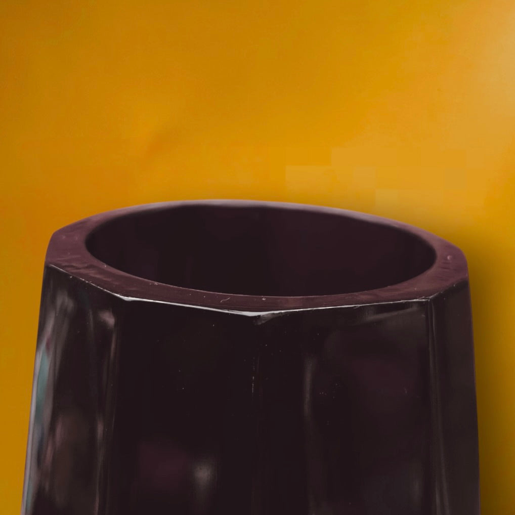 Grand Vase Ralph Lauren Home en Verre Facetté Pourpre Améthyste – Style Art Déco