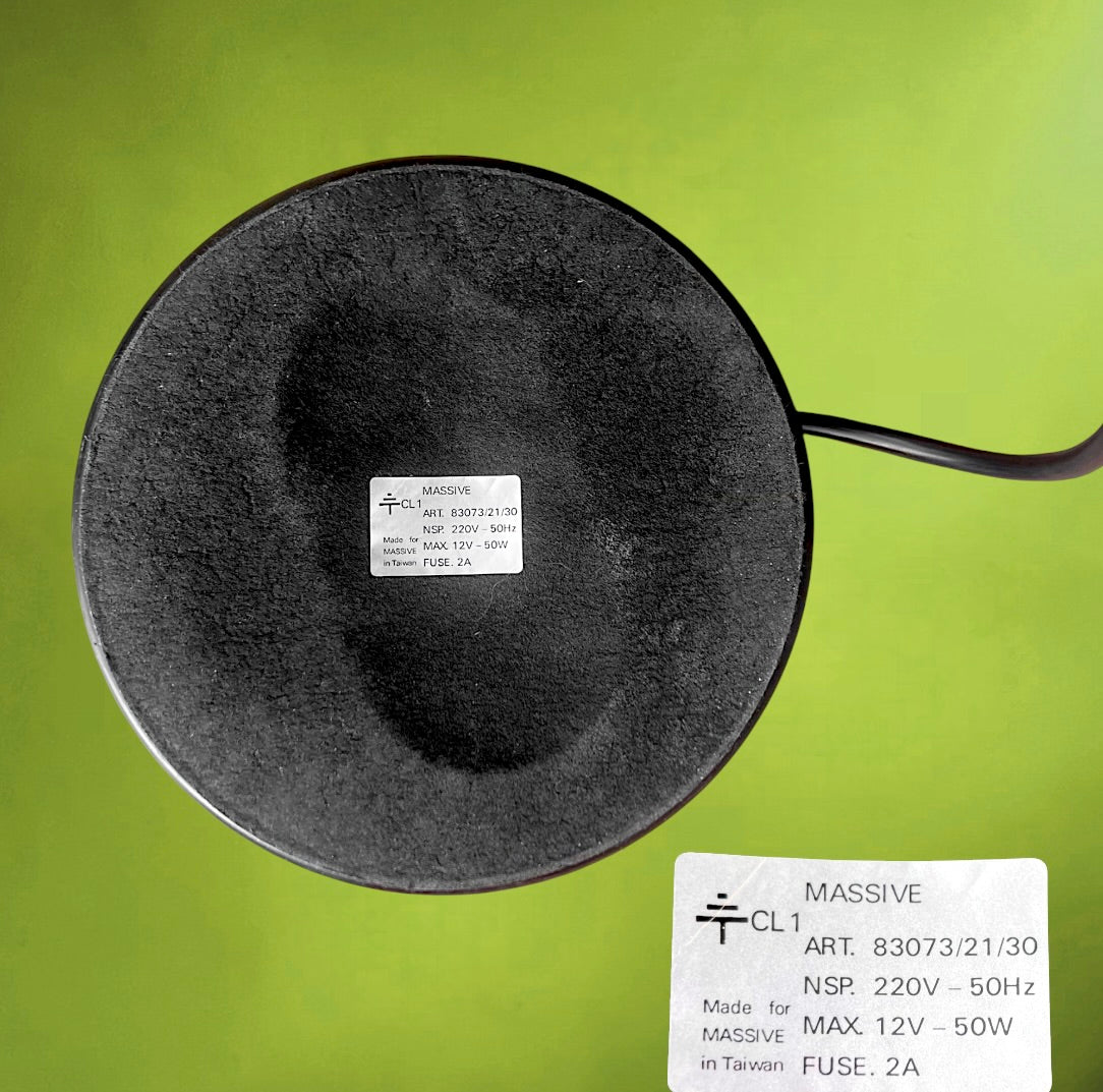 Lampe Postmoderne Massive Noire et Rouge Pivotante à Contrepoids – Lampe Memphis - Années 80 90