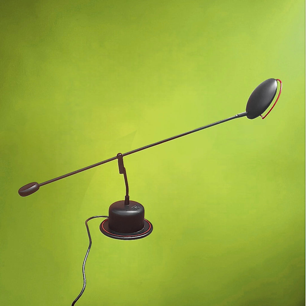 Lampe Postmoderne Massive Noire et Rouge Pivotante à Contrepoids – Lampe Memphis - Années 80 90