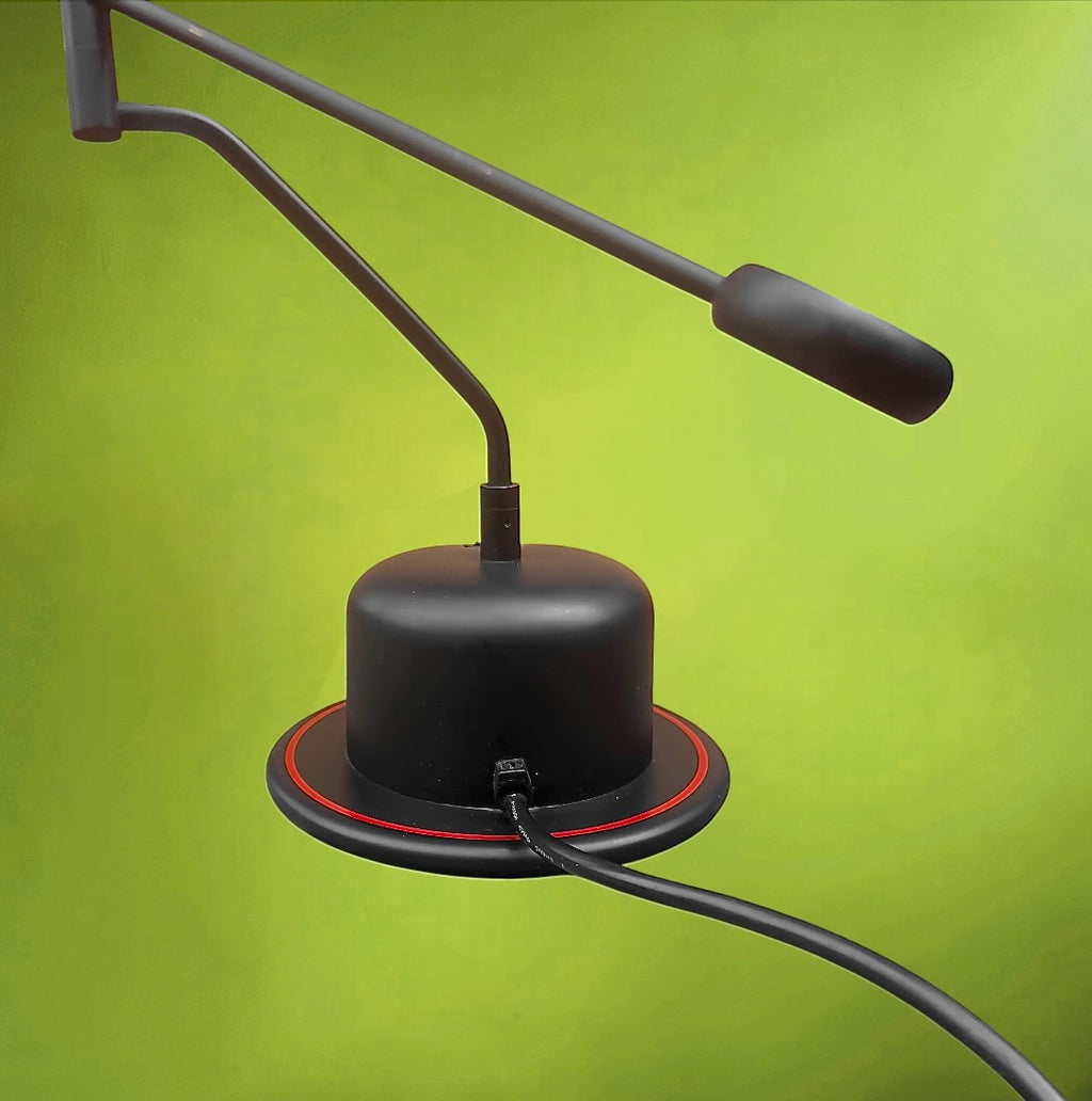 Lampe Postmoderne Massive Noire et Rouge Pivotante à Contrepoids – Lampe Memphis - Années 80 90