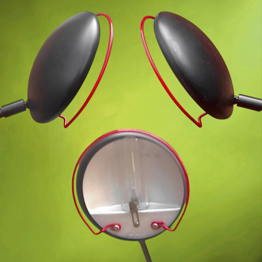 Lampe Postmoderne Massive Noire et Rouge Pivotante à Contrepoids – Lampe Memphis - Années 80 90