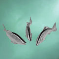 Trio de Porte-Serviettes Poissons Métal Argenté