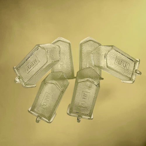 Anciennes Goulottes en Verre Texturé Pour Étagère – Weck ou Poncet – Années 50 60