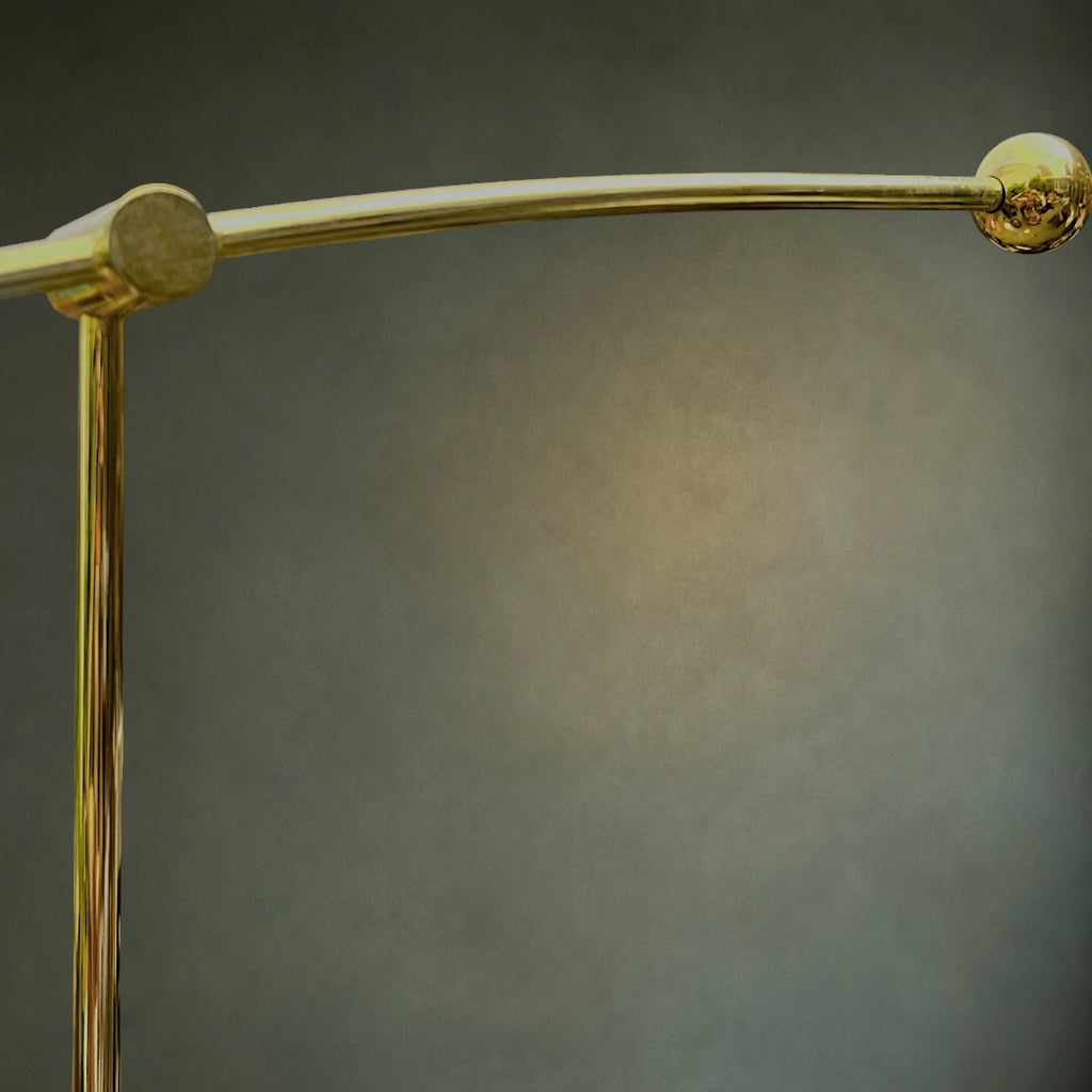 Lampadaire Vintage Massive Space Age en Métal Doré Bras Balancier – Années 70 80