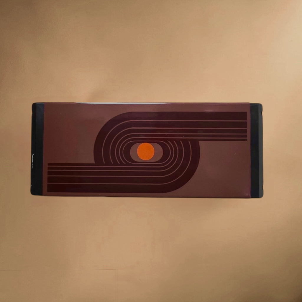 Chauffe-Plat Vintage Moulinex Space Age Émaillé Brun et Orange – Années 70