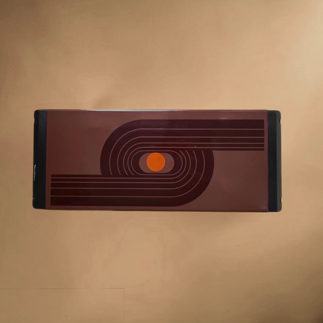 Chauffe-Plat Vintage Moulinex Space Age Émaillé Brun et Orange – Années 70