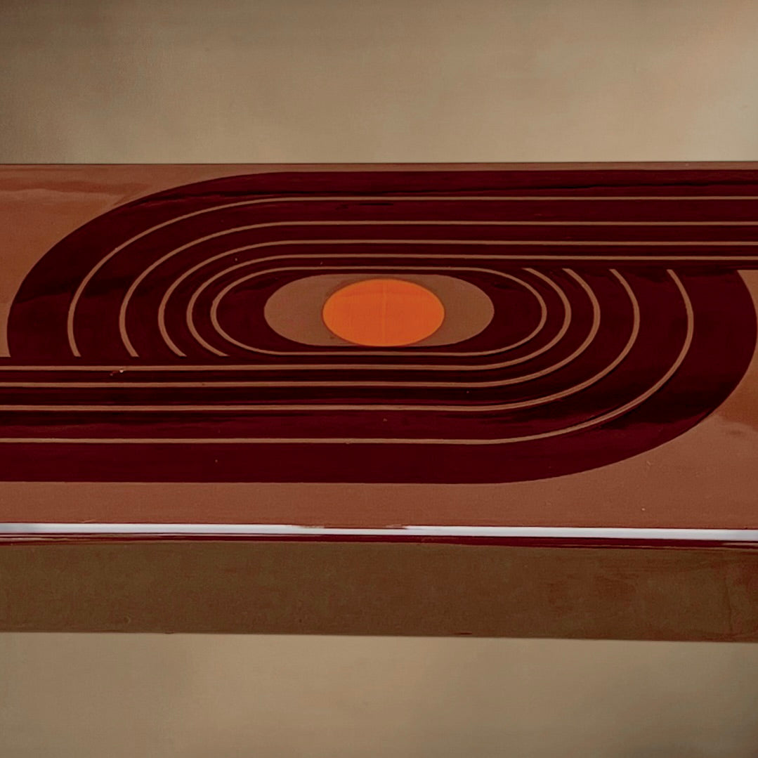 Chauffe-Plat Vintage Moulinex Space Age Émaillé Brun et Orange – Années 70