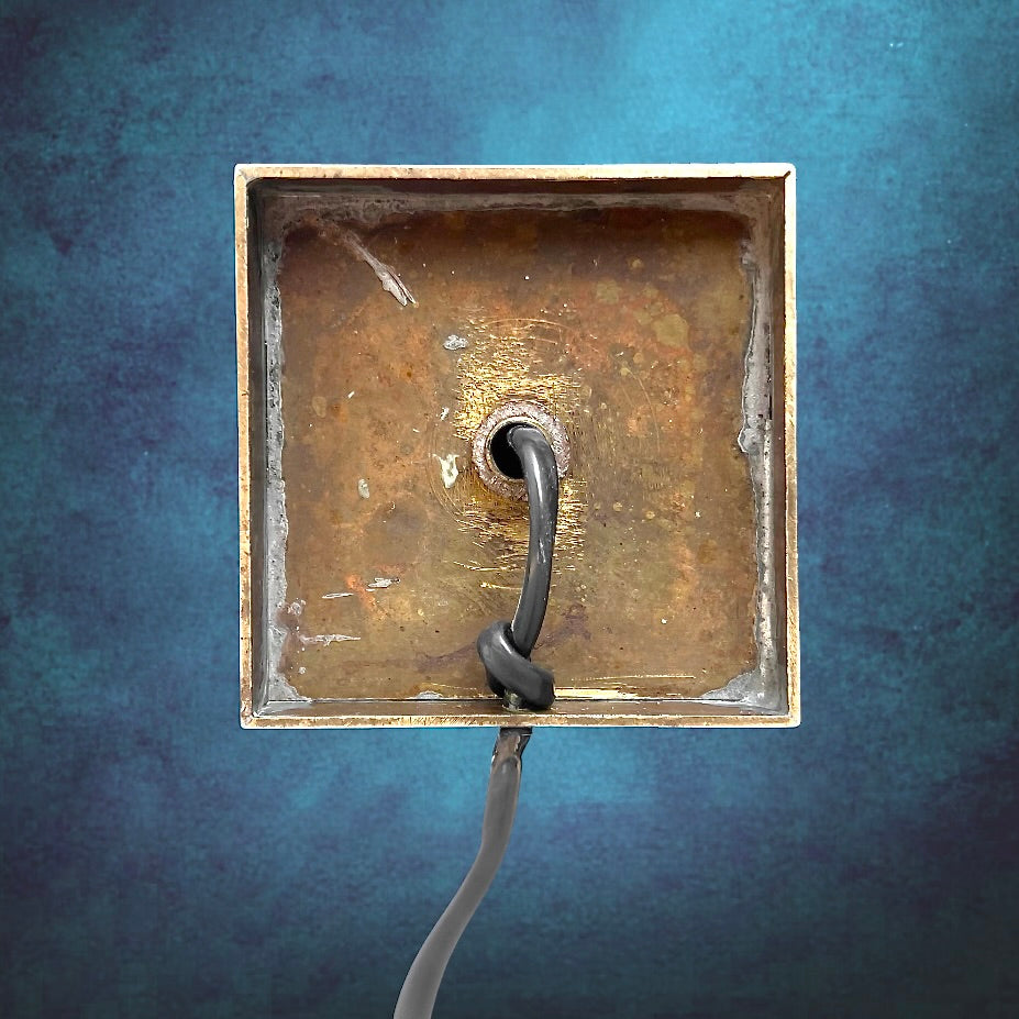 Grand Pied de Lampe Vintage en Laiton Style Colonne Néoclassique Douille Cuivre – Années 60