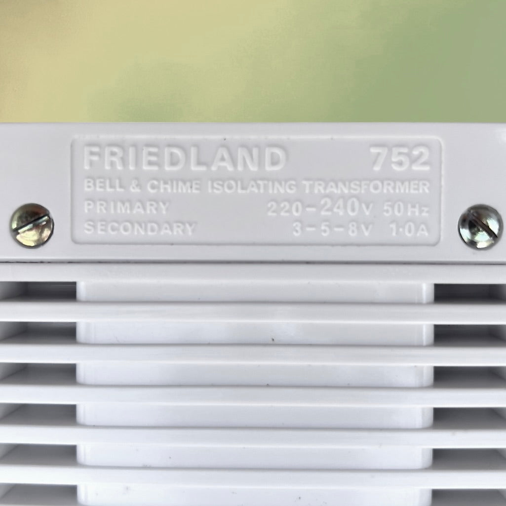 Transformateur de Sonnette Friedland 752 Bell and Chime Transformer Neuf Ancien Stock Boîte d’Origine 1972