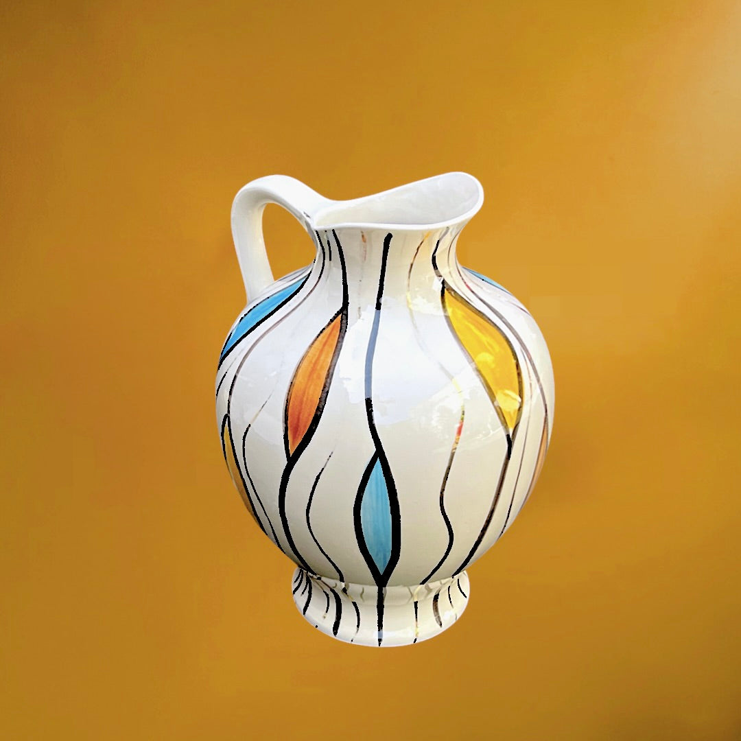Pichet Vase Bay Keramik 291-30 Décor Brasil Attribué à Bodo Mans – West Germany - Années 50