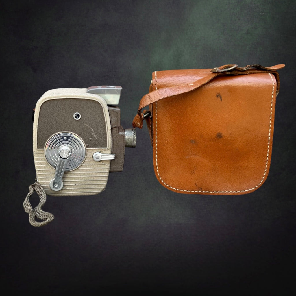 Caméra 8 mm Vintage Keystone Twenty K avec Étui Cuir – Années 50
