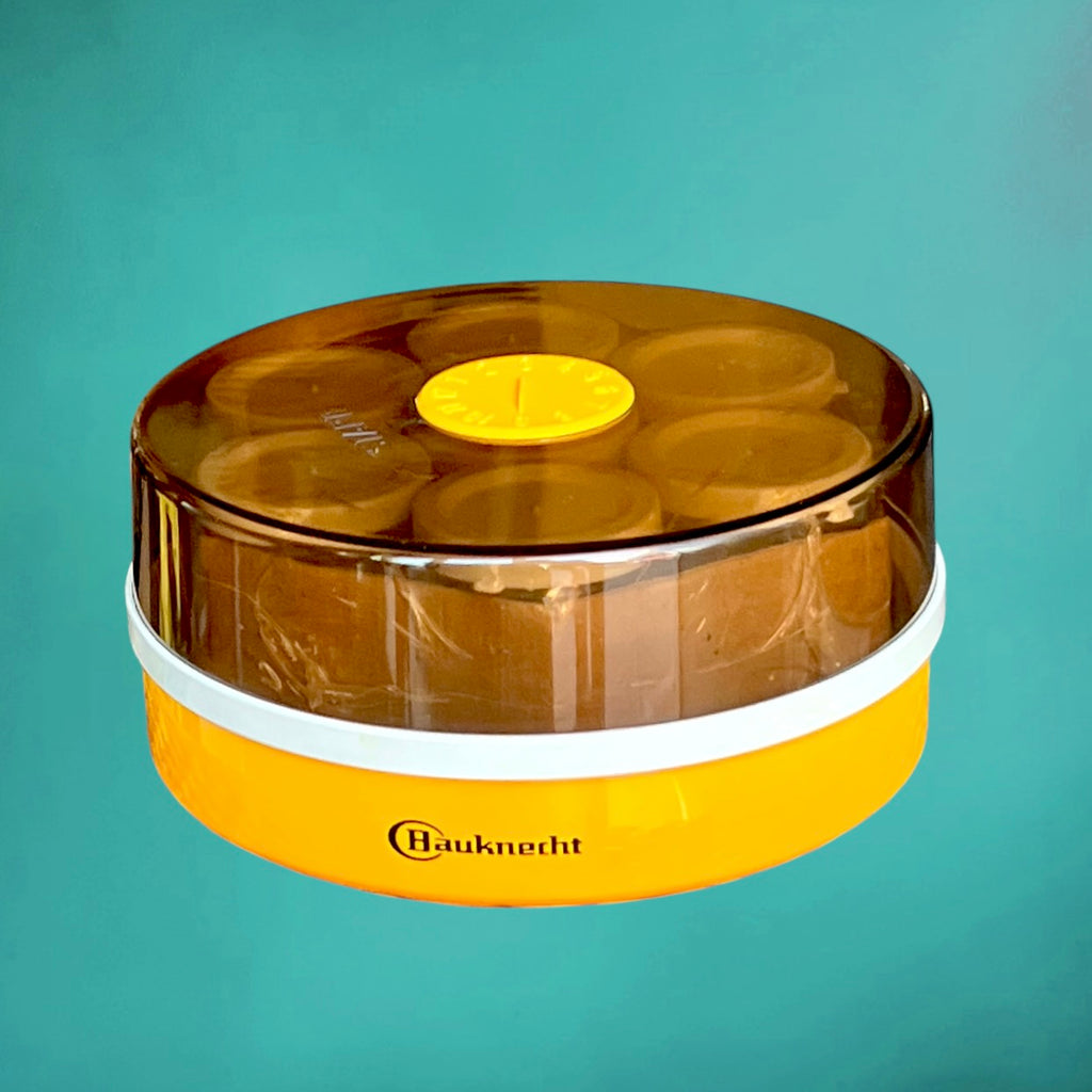 Yaourtière Vintage Bauknecht J277 Orange et Fumé – Boîte Notice et Pots Neufs – Made in Germany Années 70