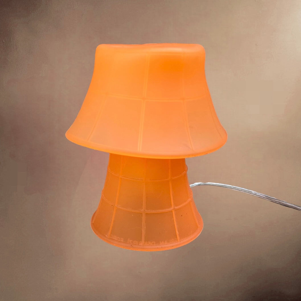Lampe de Table Birzì D58 Luceplan Orange Silicone Souple – Design Fassina et Forcolini Italie 2004