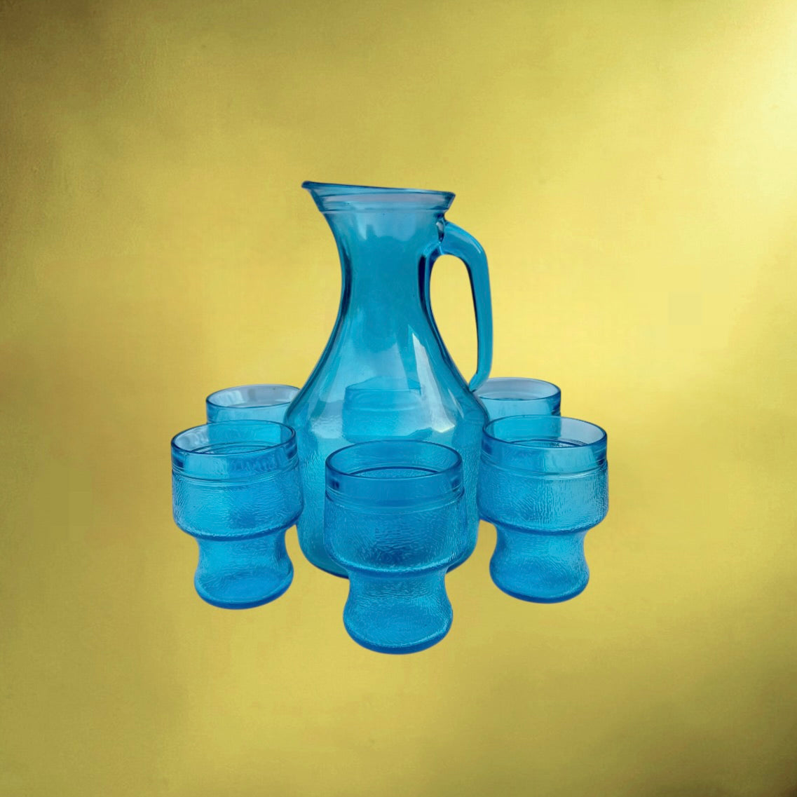Service Turquoise Fidenza Vetraria – Carafe et 6 Verres