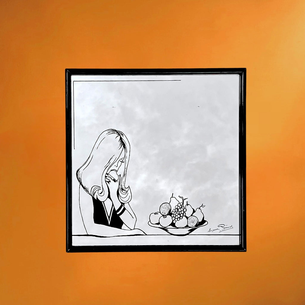 miroir-suzanne-pemonel-serigraphie-bois-noir-annees70