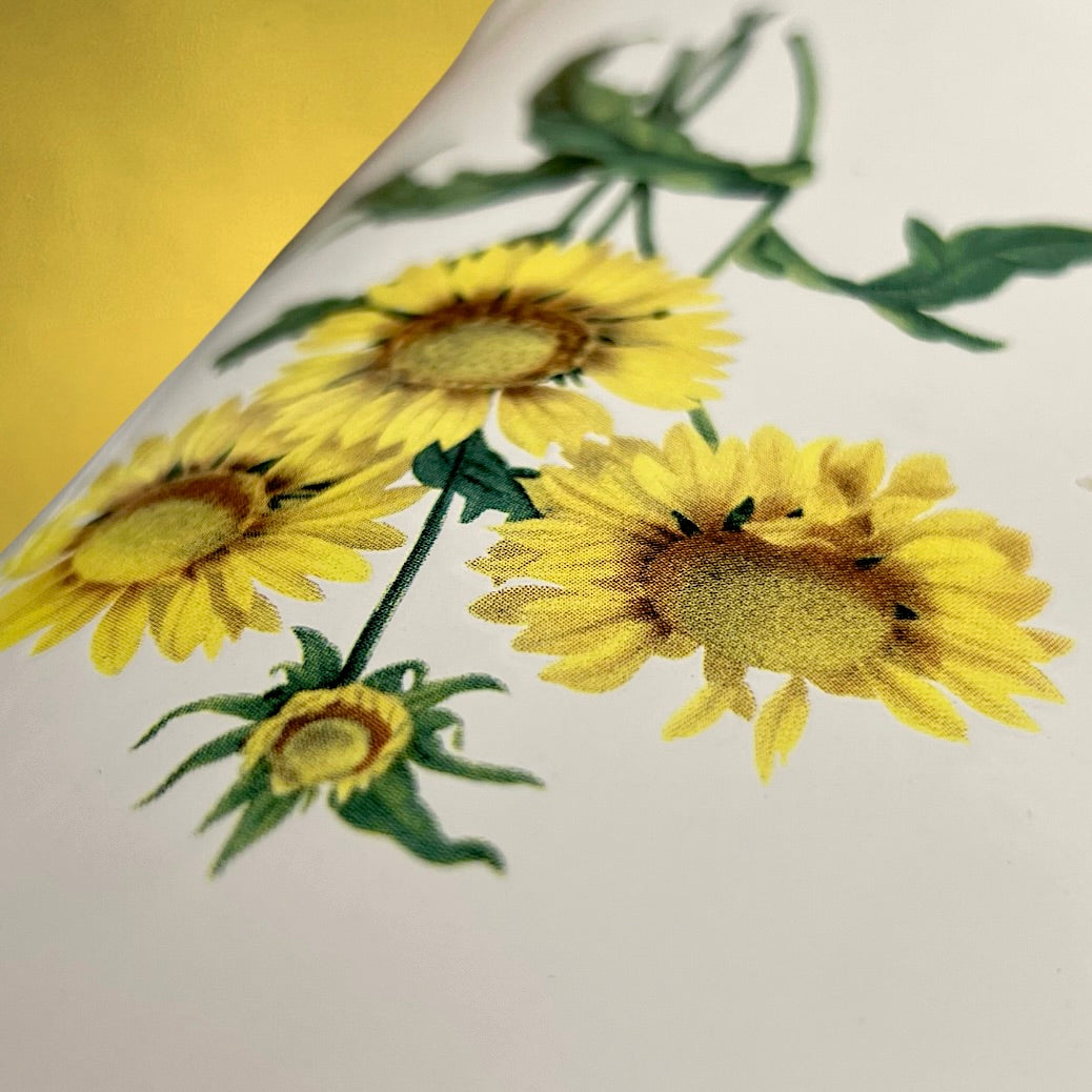 Broc Pichet Ancien En Tôle Émaillée Blanc Crème Décor Tournesols Années 70-80