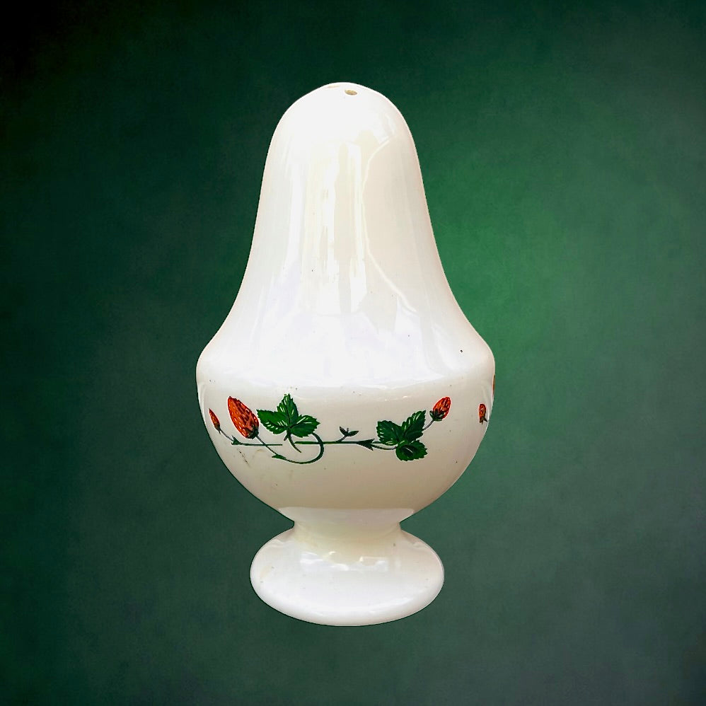 Service à Fraises Gien en Faïence Blanche Décor Fraises des Bois - Années 70-80