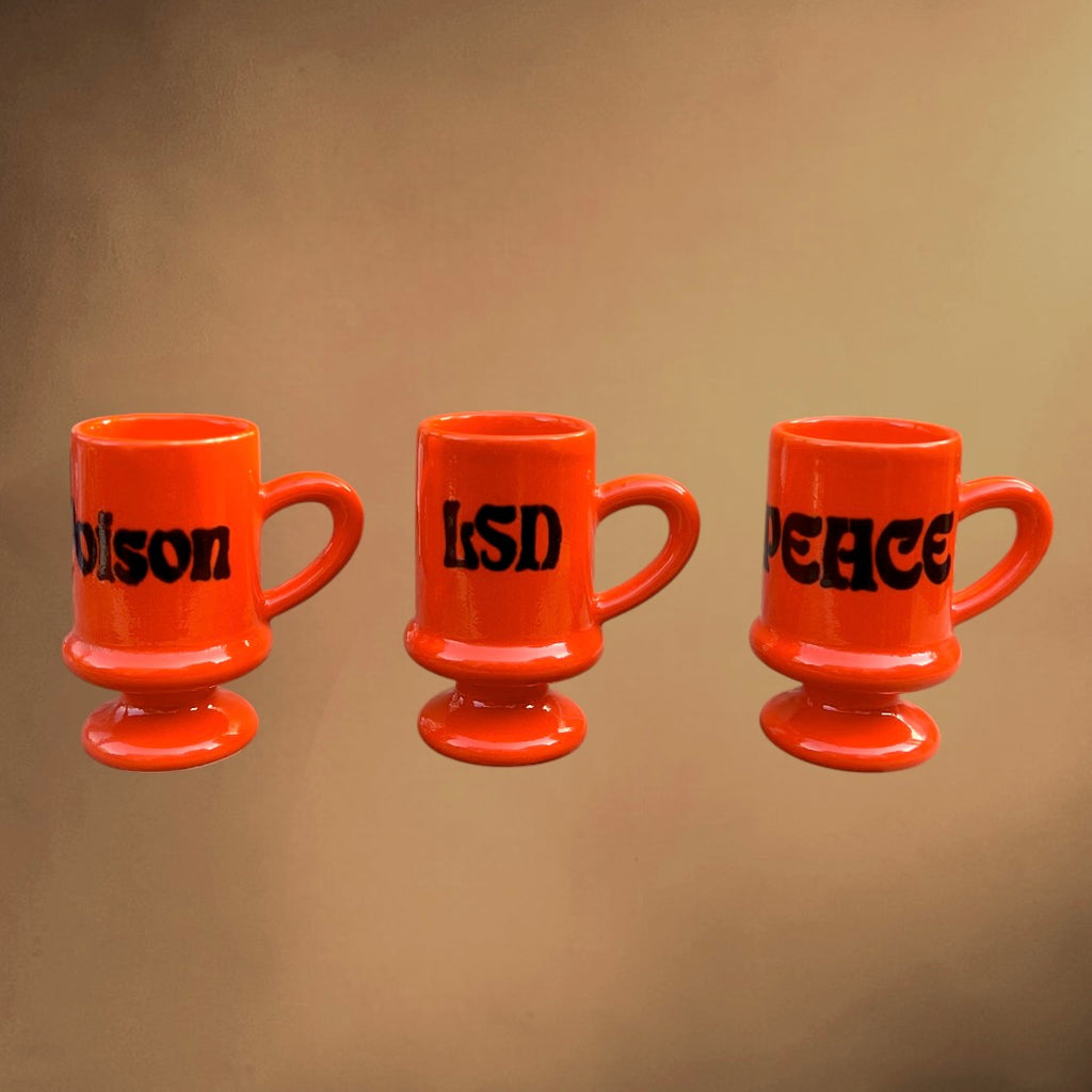 trio-tasses-orange-hippie-ceramique-annees70

