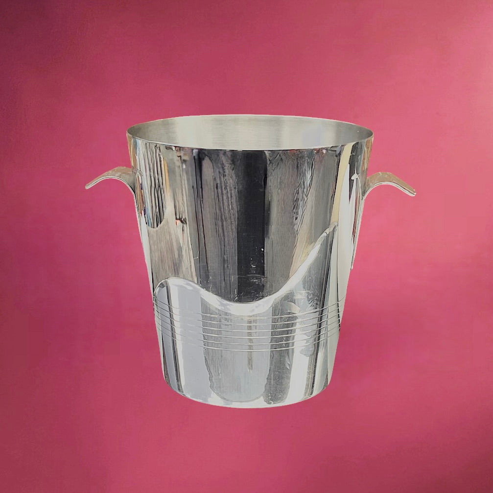 Seau à Champagne Létang & Rémy en Inox 18-10 Poignées Stylisées – Années 70