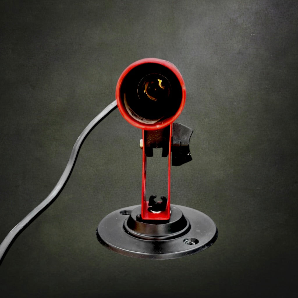 Lampe Spot Orientable Space Age en Métal Laqué Rouge et Noir - Années 70-80