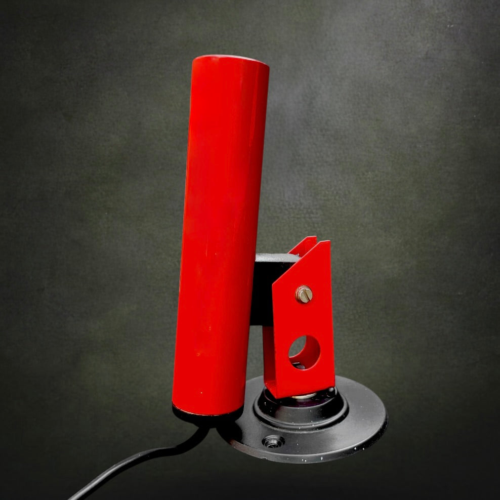 Lampe Spot Orientable Space Age en Métal Laqué Rouge et Noir - Années 70-80