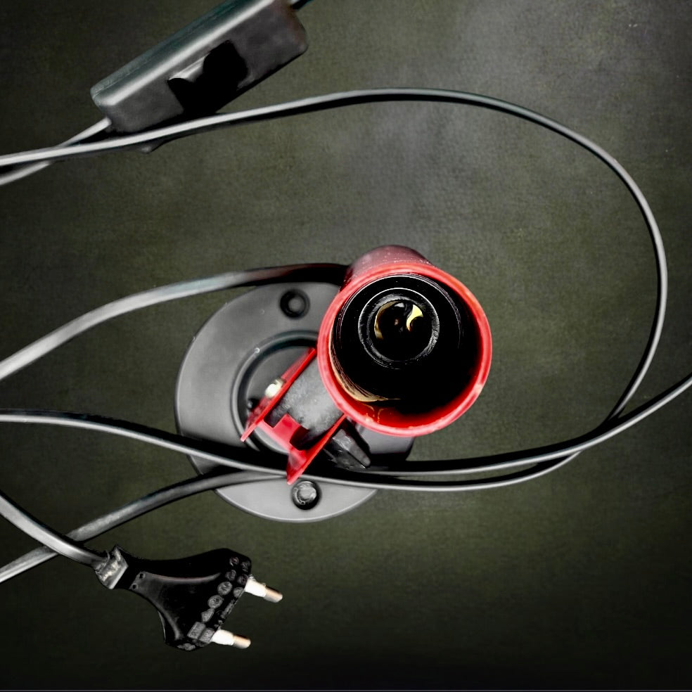 Lampe Spot Orientable Space Age en Métal Laqué Rouge et Noir - Années 70-80