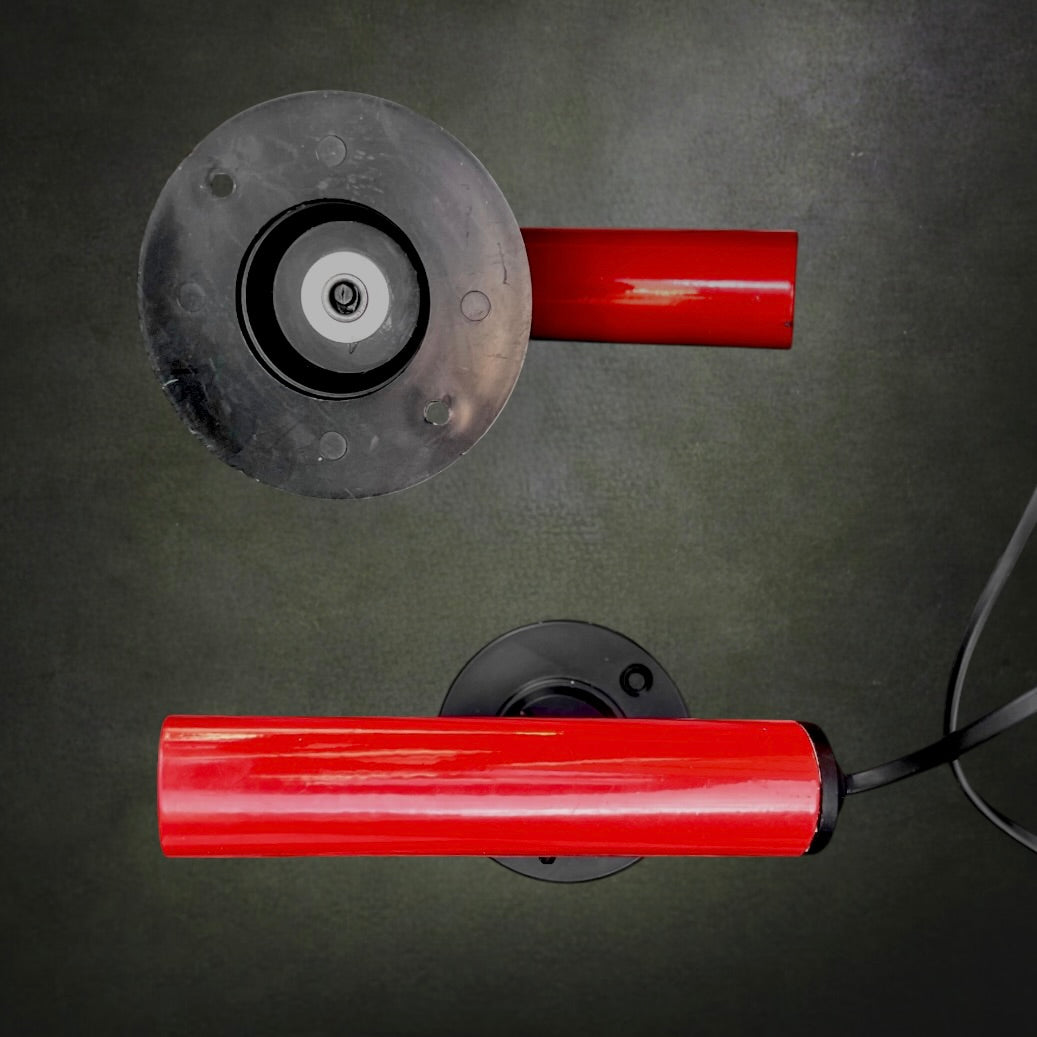 Lampe Spot Orientable Space Age en Métal Laqué Rouge et Noir - Années 70-80