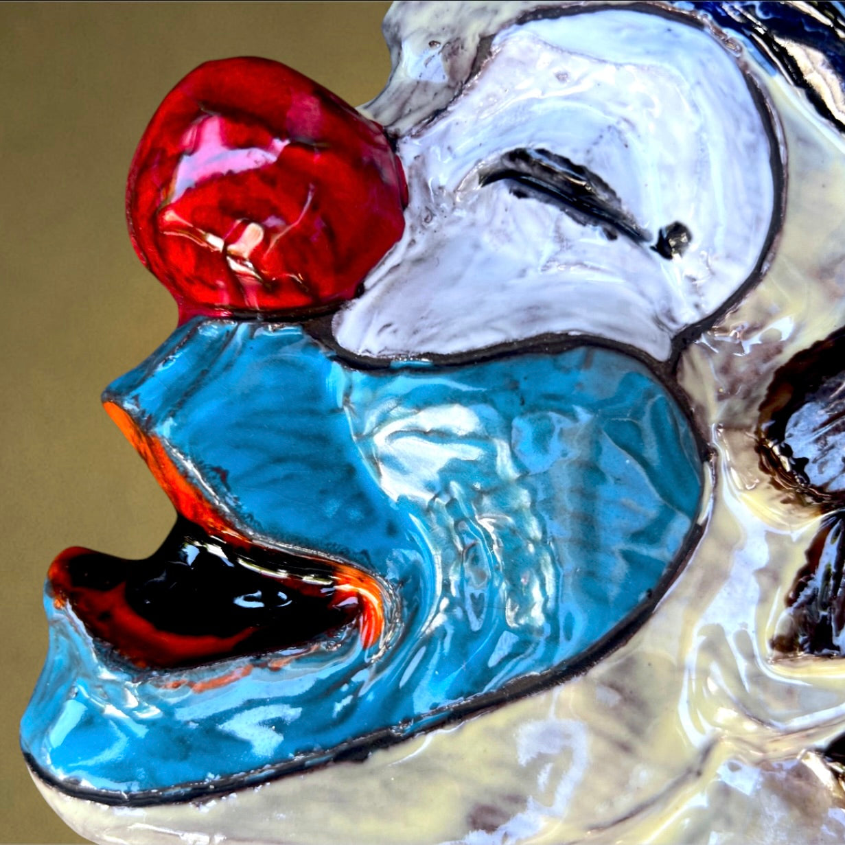Duo de Plaques Murales Clowns André Bayer en Céramique Émaillée – Années 60-70