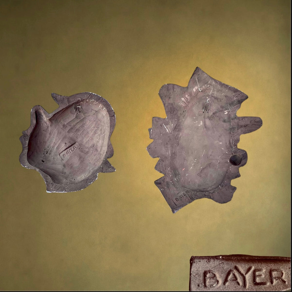 Duo de Plaques Murales Clowns André Bayer en Céramique Émaillée – Années 60-70