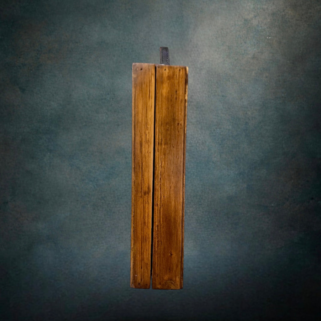 Mallette Plate Ancienne en Bois à Poignée en Cuir - Années 30-50