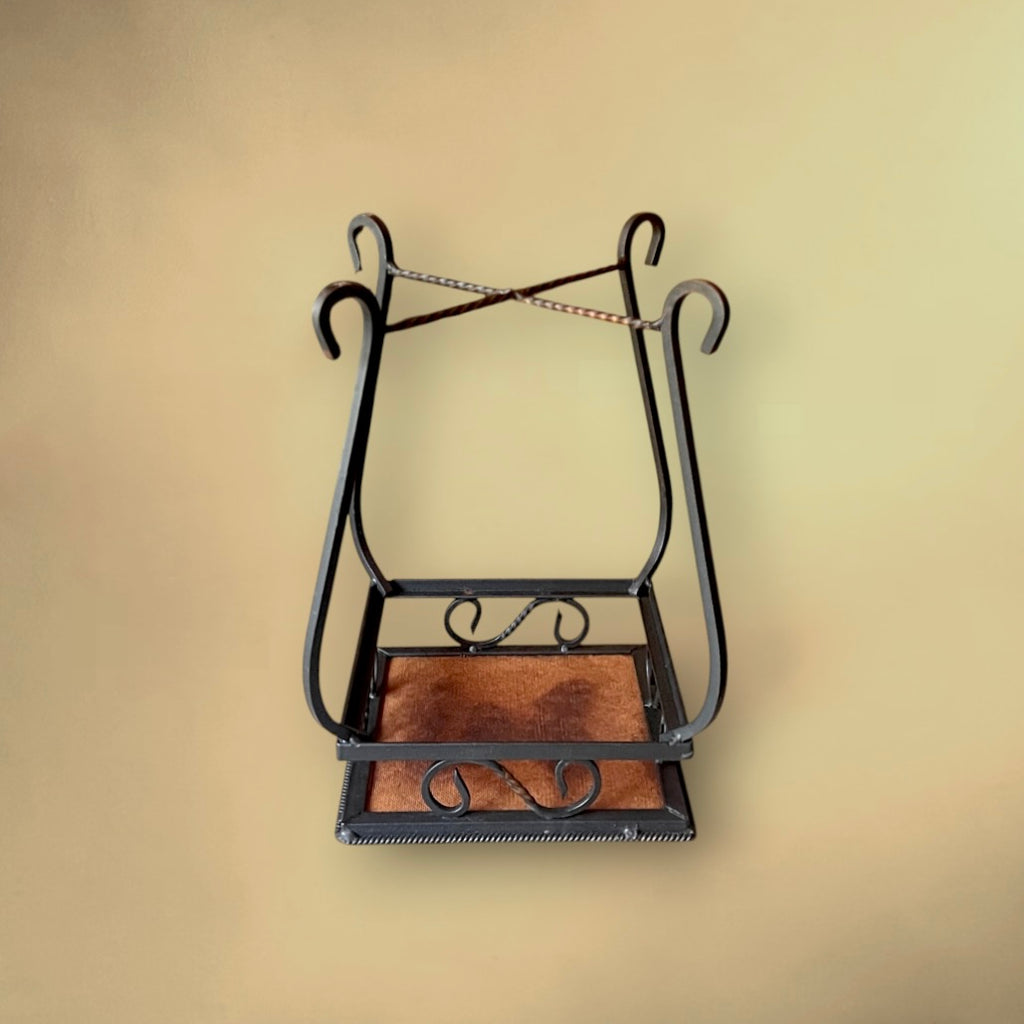 Table d’Appoint en Fer Forgé et Carreaux de Céramique Orange - Années 60-70
