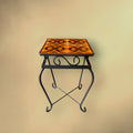table-appoint-fer-forge-carreaux-ceramique-orange-annees-60-70
