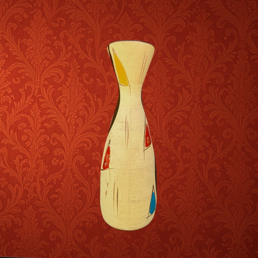 Vase Pichet Bay Keramik 243-25 Décor Kongo Polychrome - Fin des Années 50