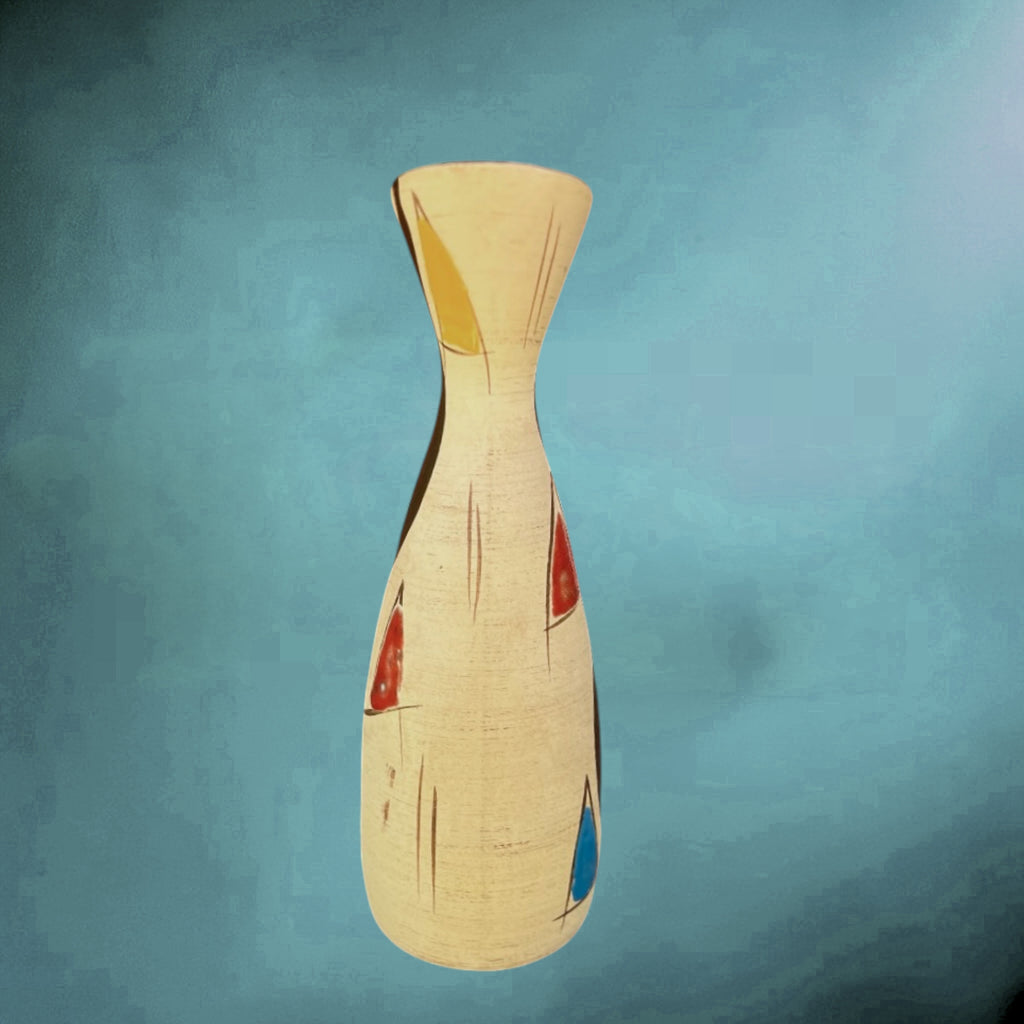 Vase Pichet Bay Keramik 243-25 Décor Kongo Polychrome - Fin des Années 50