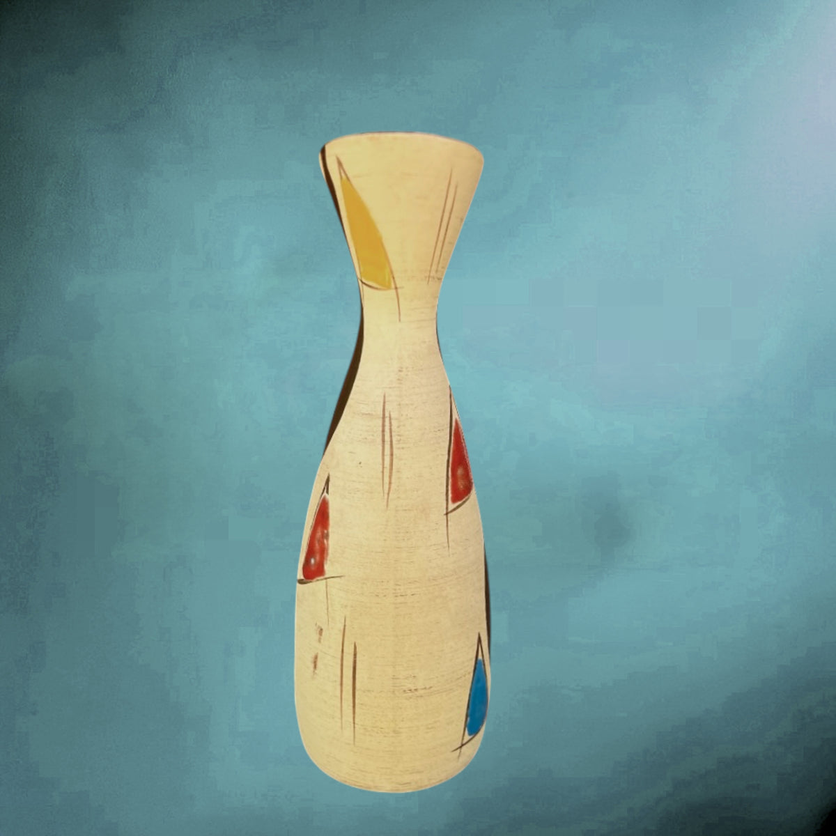 Vase Pichet Bay Keramik 243-25 Décor Kongo Polychrome - Fin des Années 50