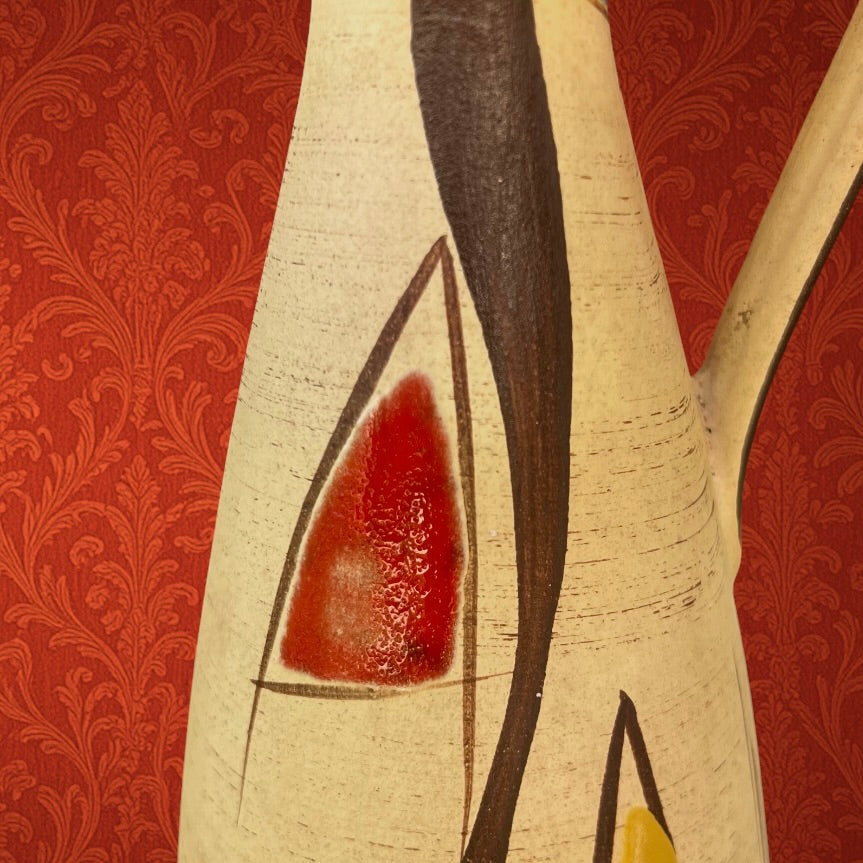 Vase Pichet Bay Keramik 243-25 Décor Kongo Polychrome - Fin des Années 50