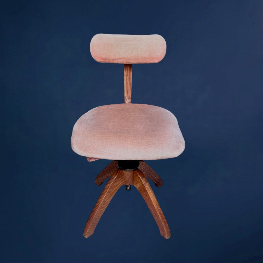 Chaise de Bureau Suédoise Réglable Åtvidabergs en Bois et Métal – Années 30-40